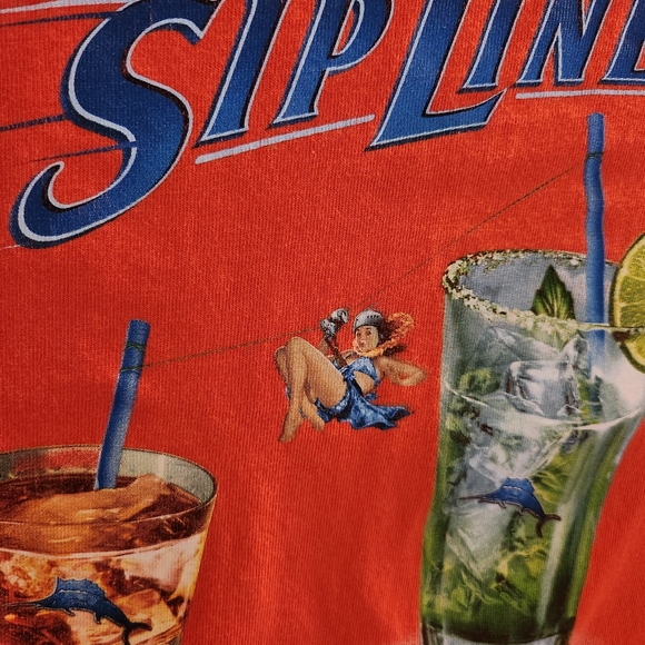 Tommy Bahama relax Sipline laid back orange vacation tshirt sz sml UNISEX pinup - Picture 6 of 8